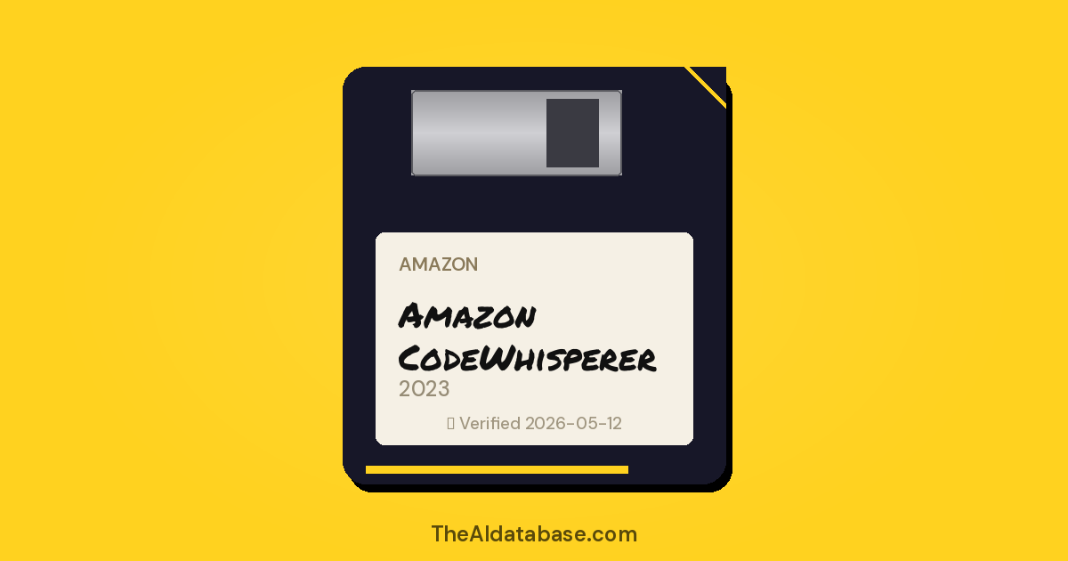 Amazon CodeWhisperer floppy-disk dossier card