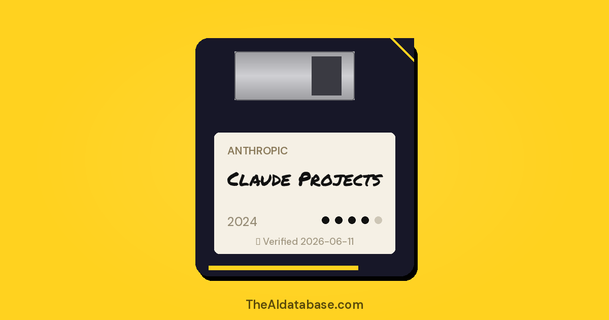 Claude Projects floppy-disk dossier card
