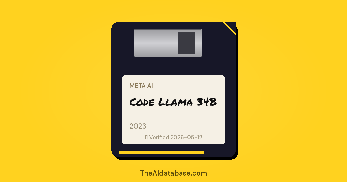 Code Llama 34B floppy-disk dossier card