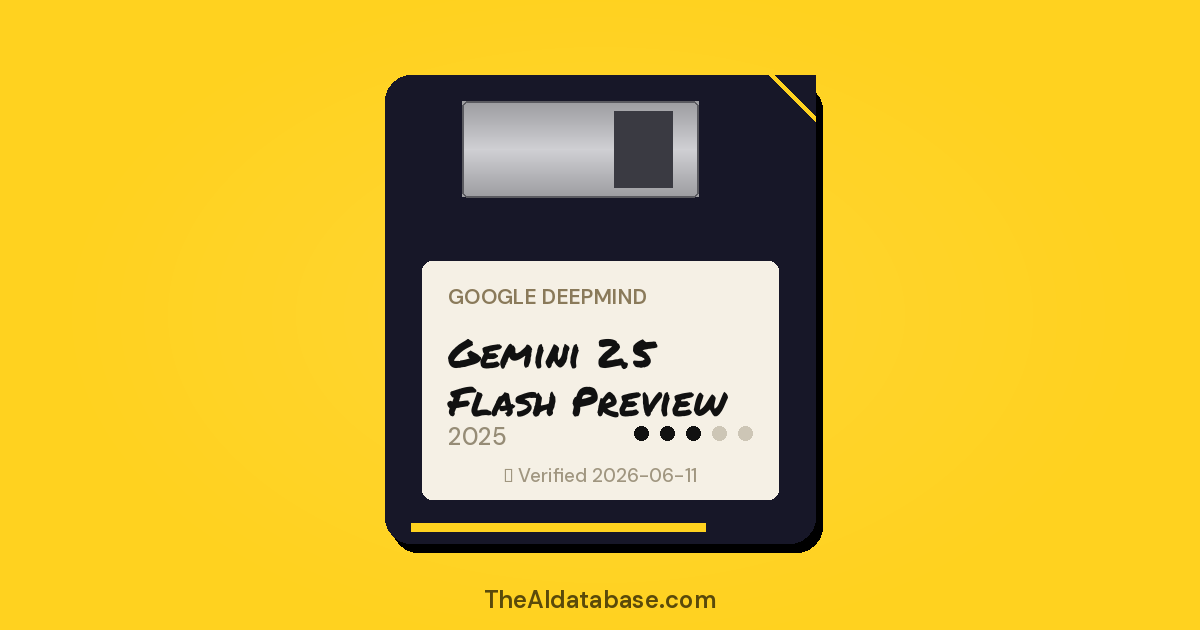 Gemini 2.5 Flash Preview floppy-disk dossier card