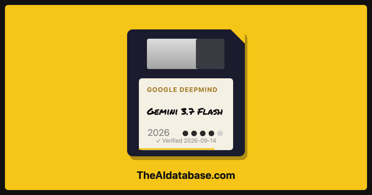 Gemini 3.7 Flash floppy-disk dossier card