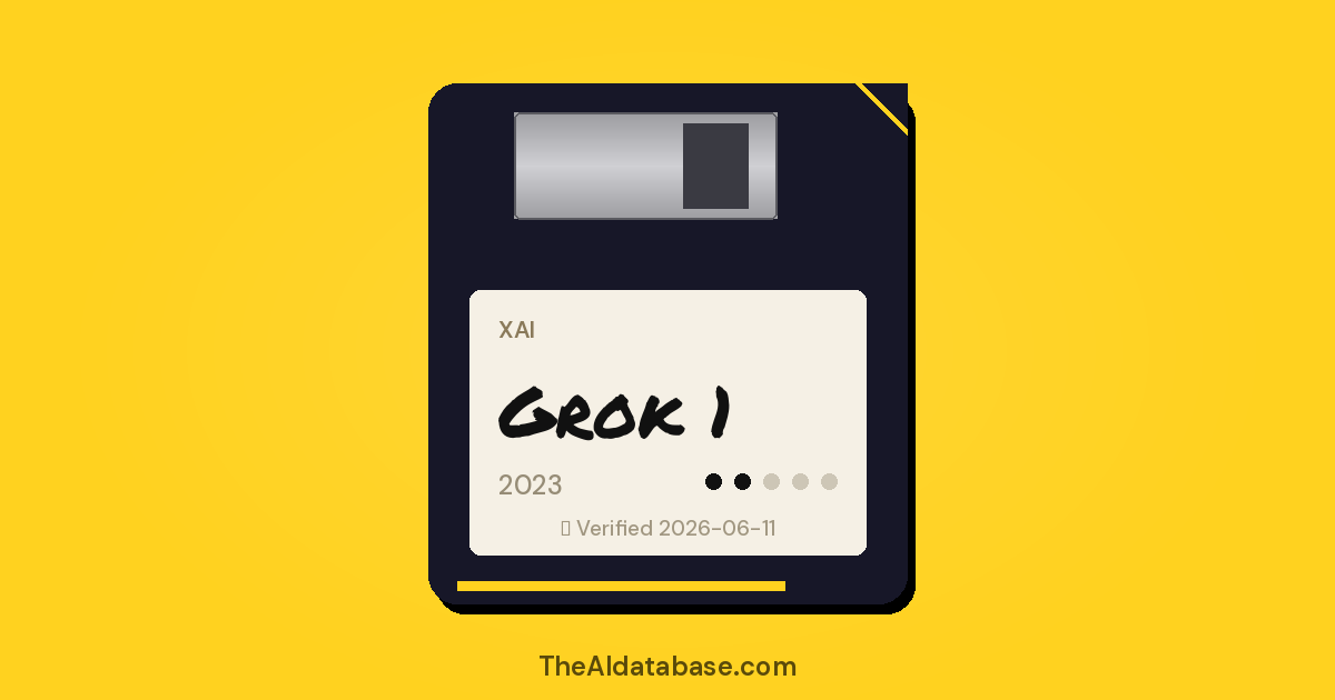 Grok 1 floppy-disk dossier card