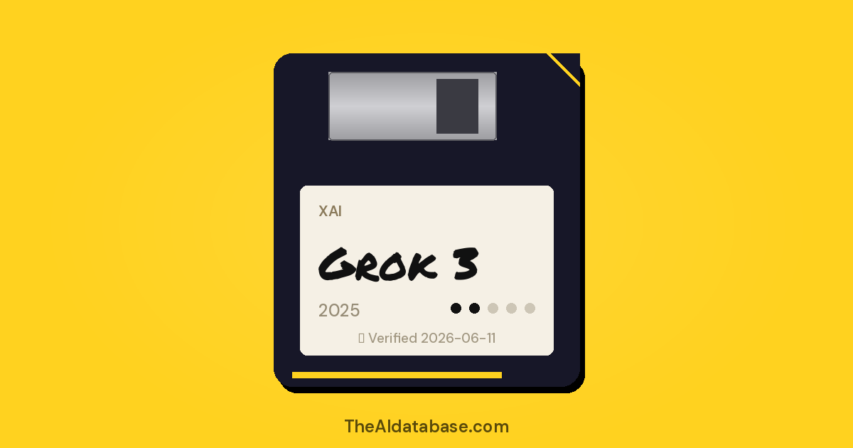 Grok 3 floppy-disk dossier card