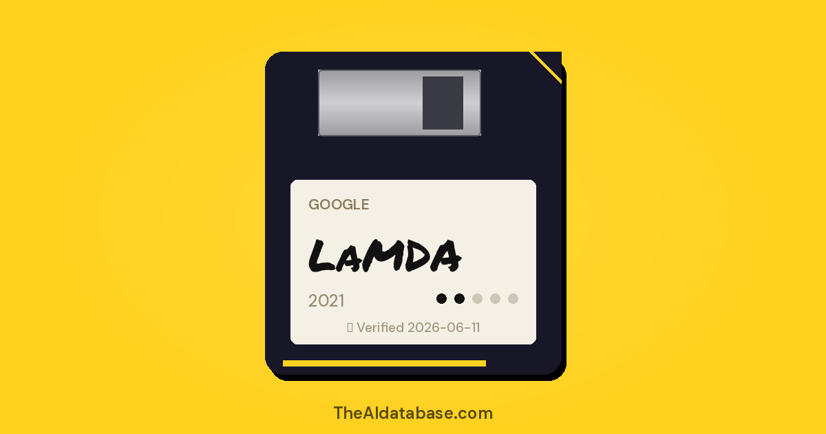 LaMDA floppy-disk dossier card