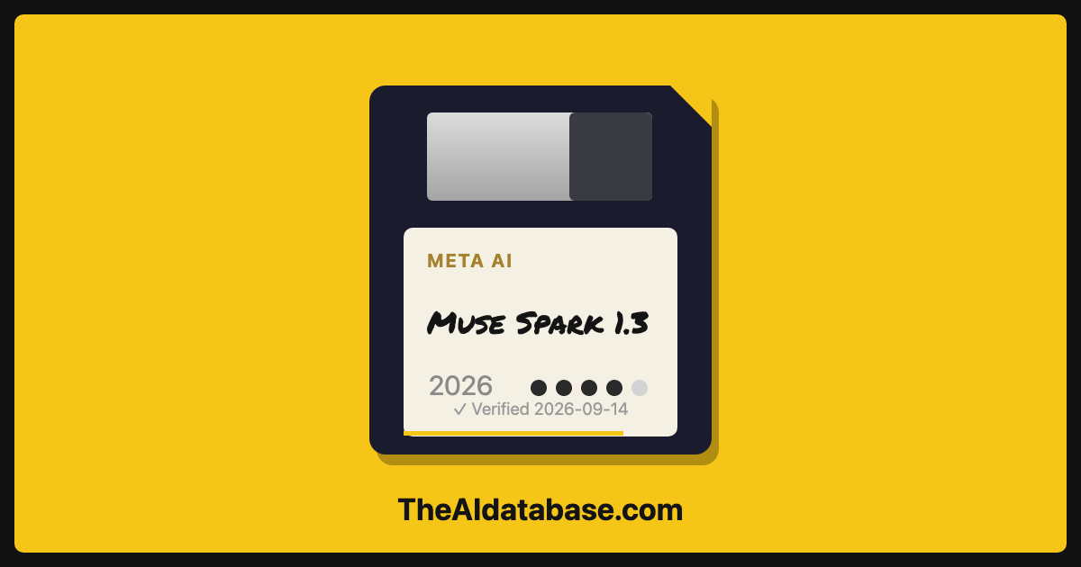 Muse Spark 1.3 floppy-disk dossier card