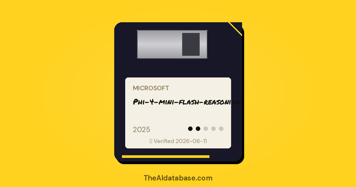 Phi-4-mini-flash-reasoning floppy-disk dossier card