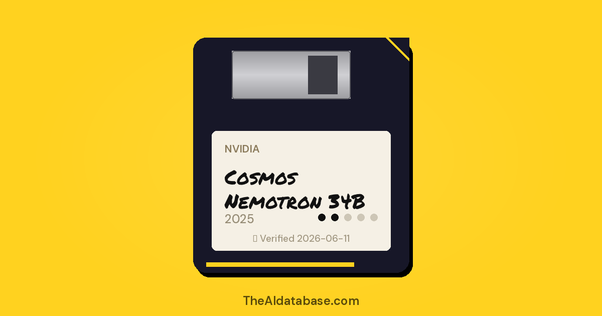 Cosmos Nemotron 34B floppy-disk dossier card