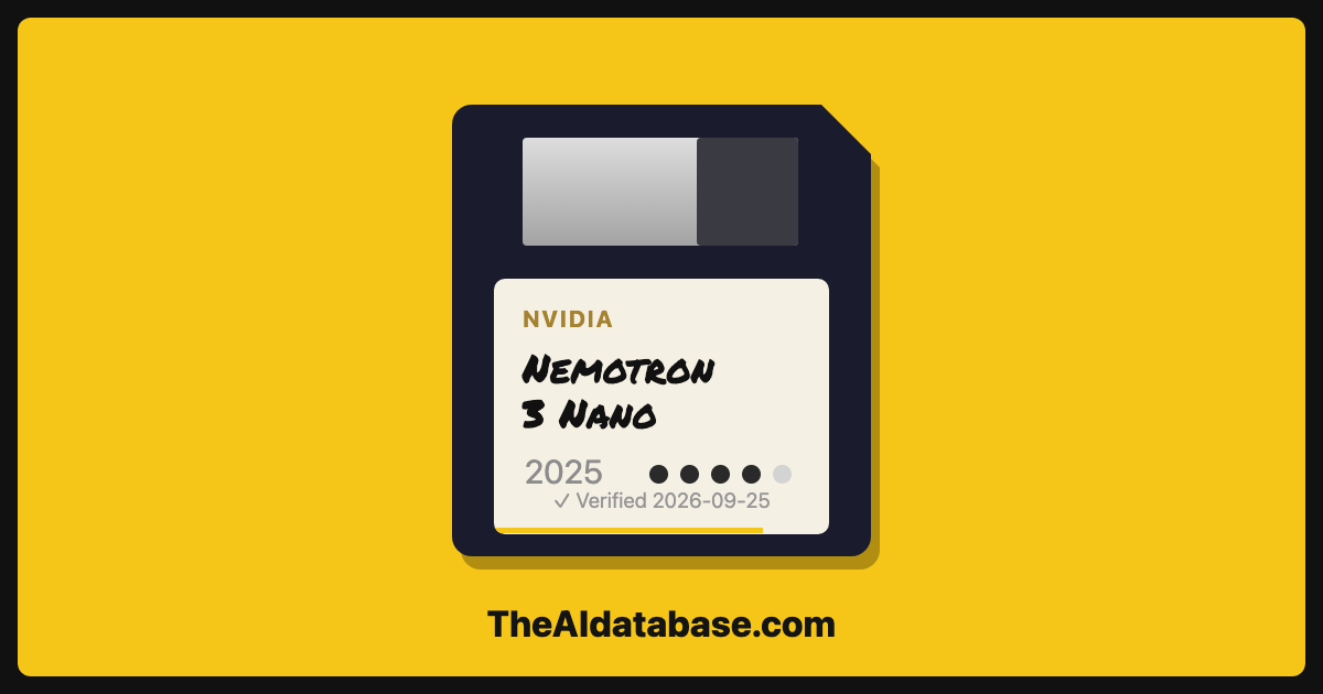 Nemotron 3 Nano floppy-disk dossier card