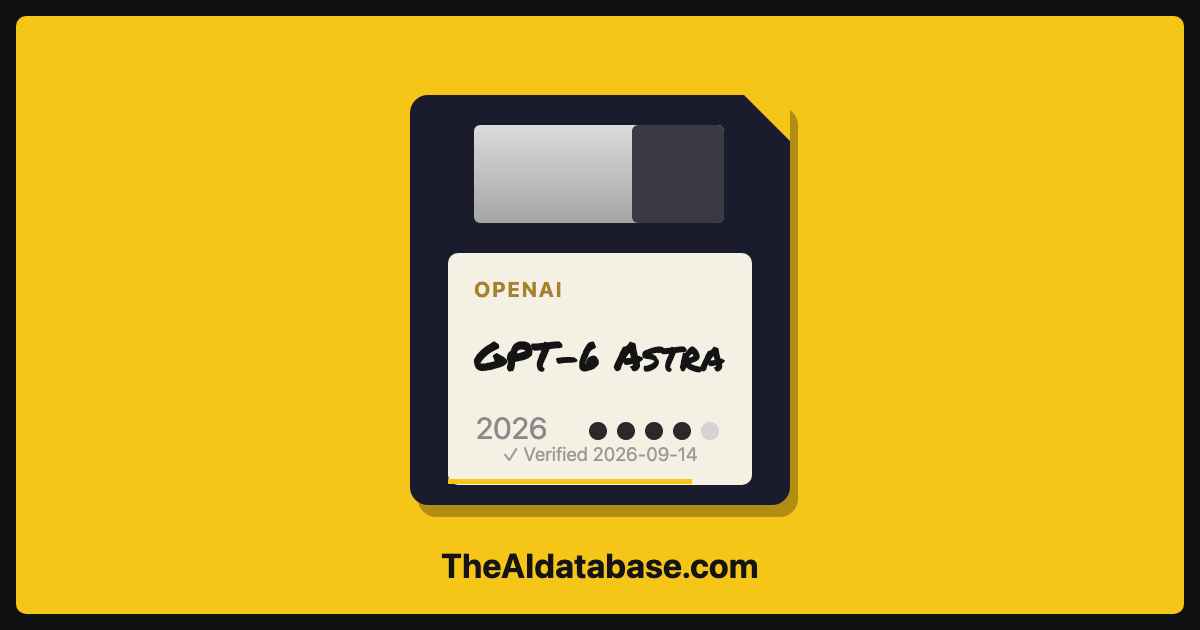 GPT-6 Astra floppy-disk dossier card