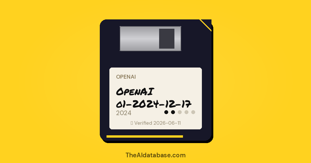 OpenAI o1-2024-12-17 floppy-disk dossier card