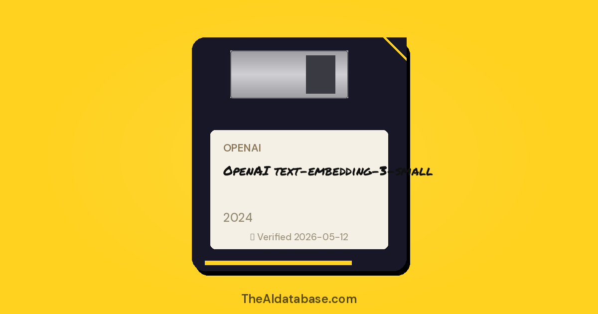 OpenAI text-embedding-3-small floppy-disk dossier card