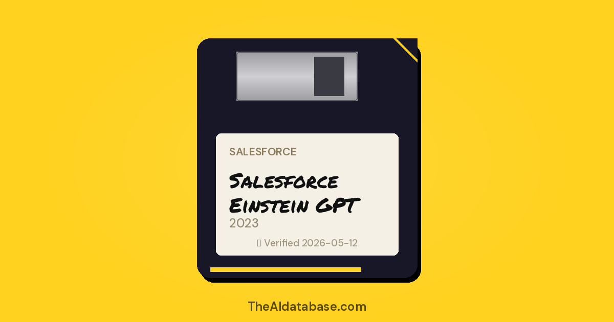 Salesforce Einstein GPT floppy-disk dossier card