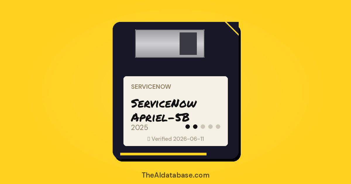 ServiceNow Apriel-5B floppy-disk dossier card
