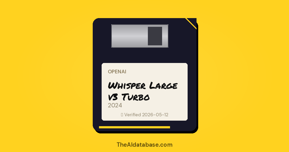 Whisper Large v3 Turbo floppy-disk dossier card