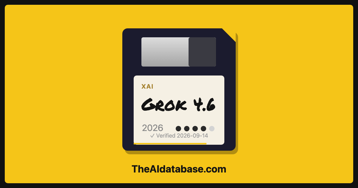 Grok 4.6 floppy-disk dossier card